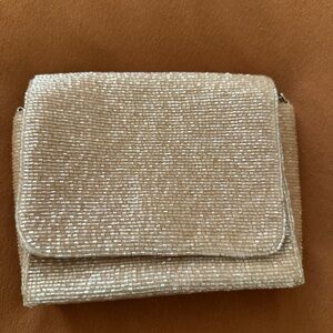 Moyna Hand Crafted Beaded Gold Clutch